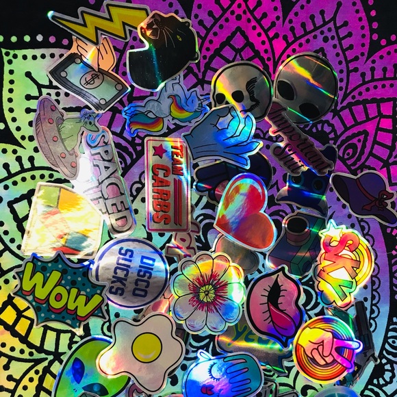 Lips Metallic Prismatic Reflective Single Decor Sticker - Picture 8 of 10